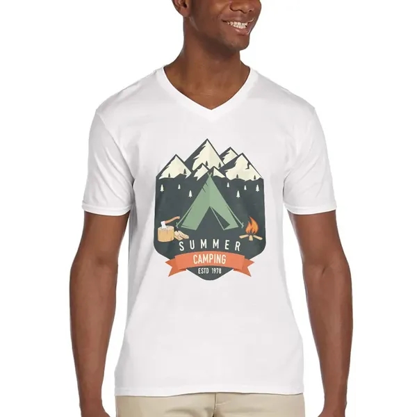 Adult V-Neck T-shirt with seamless double-needle collar.... from ASI 39552 BEL Promo