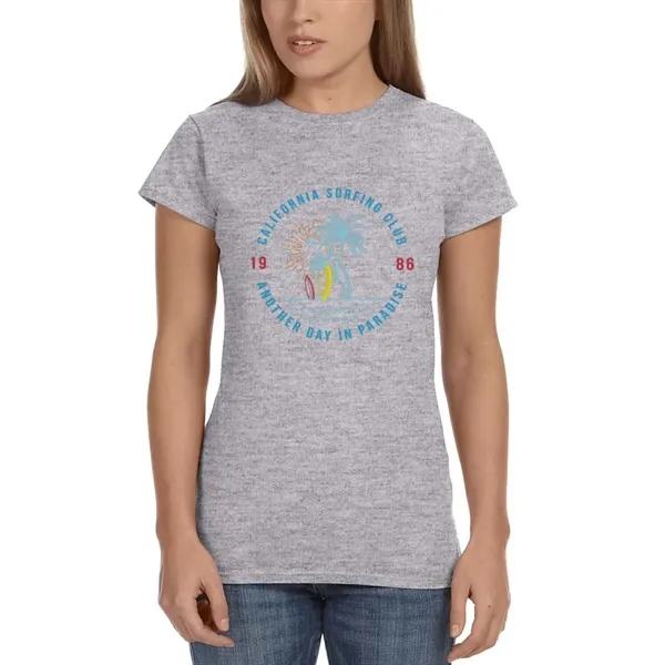 Ladies Gildan junior fit t-shirt offered in many sizes and colors.... from ASI 39552 BEL Promo