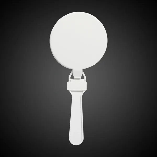 7" white circular plastic hand clapper.... from ASI 42016 Brighter Promotions Inc / Chemical Light™