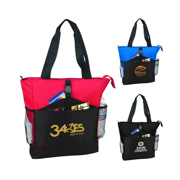 Polyester deluxe zipper tote bag.... from ASI 31517 Admart Products / Admart Line