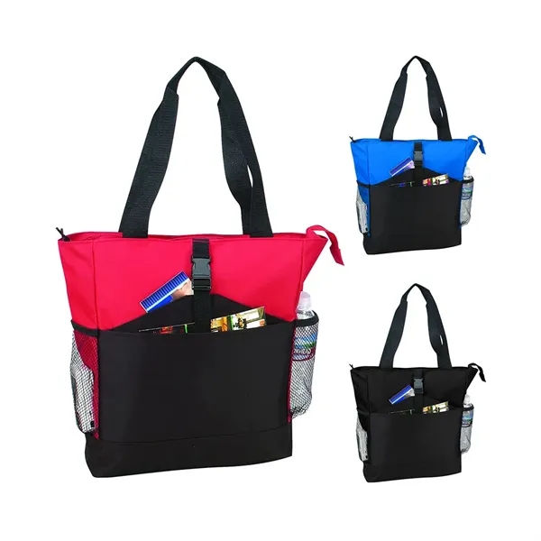 Polyester deluxe zipper tote bag.... from ASI 31517 Admart Products / Admart Line
