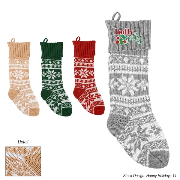Holiday stocking with a festive snowflake design.... from ASI 61125 Hit Promotional Products / Hit®
