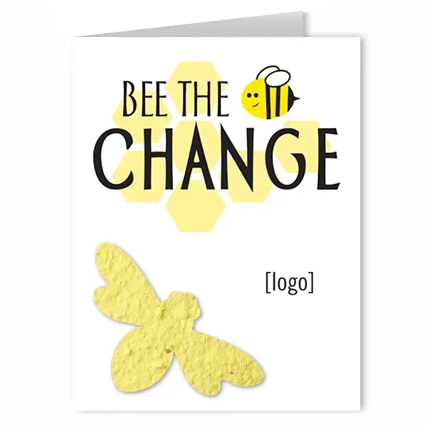 Recycled folding card with Bee seed paper shape.... from ASI 40646 Bloomin Promotions / Bloomin' Promotions™