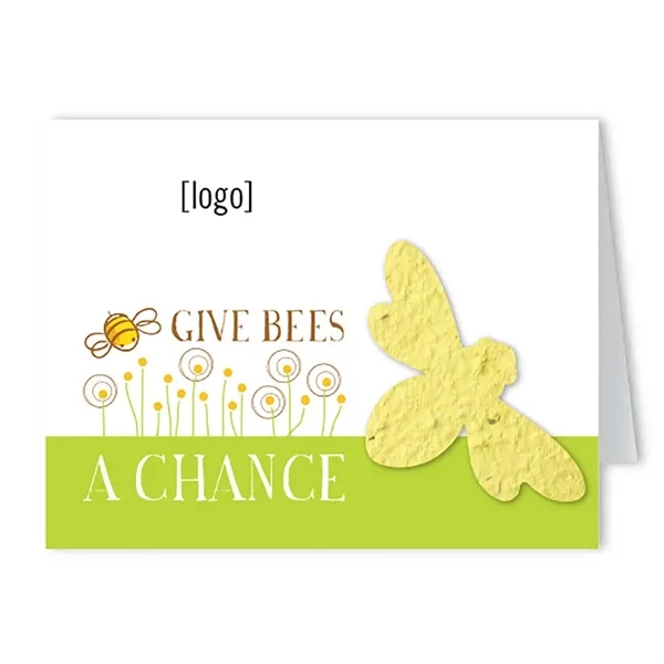 Recycled folding card with Bee seed paper shape.... from ASI 40646 Bloomin Promotions / Bloomin' Promotions™