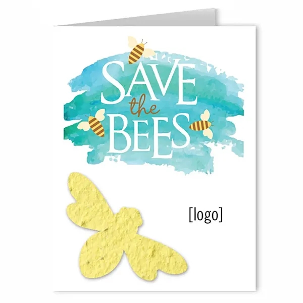 Recycled folding card with Bee seed paper shape.... from ASI 40646 Bloomin Promotions / Bloomin' Promotions™