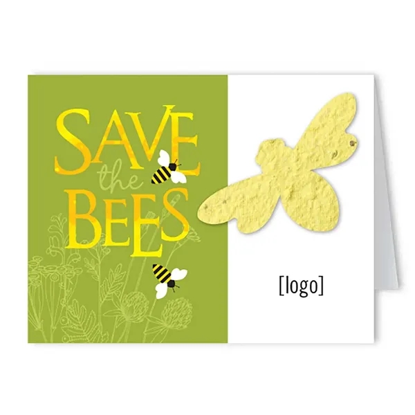 Recycled folding card with Bee seed paper shape.... from ASI 40646 Bloomin Promotions / Bloomin' Promotions™