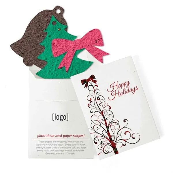 Recycled cardstock sleeve containing 3 die-cut seed paper shapes that will... from ASI 40646 Bloomin Promotions / Bloomin' Promotions™