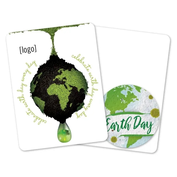 Gift pack features a recycled info card and plantable Globe Pin... from ASI 40646 Bloomin Promotions / Bloomin' Promotions™
