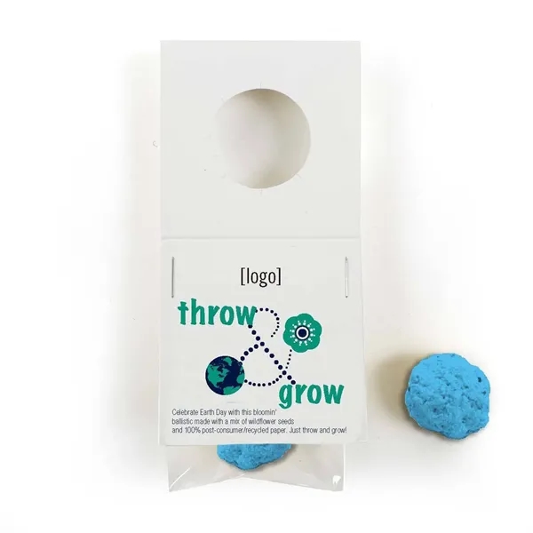 Cardstock bottle necker with seed bomb attached... from ASI 40646 Bloomin Promotions / Bloomin' Promotions™