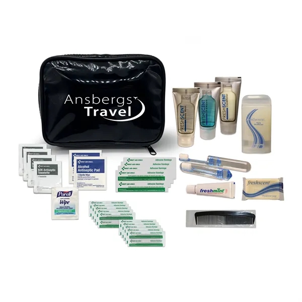 Travel hygiene kit with a case and hygiene products.... from ASI 84514 Safety Made