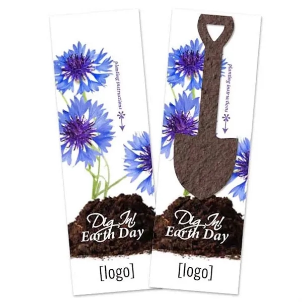 A colorful seed paper shape adorns a custom-printed bookmark for a... from ASI 40646 Bloomin Promotions / Bloomin' Promotions™