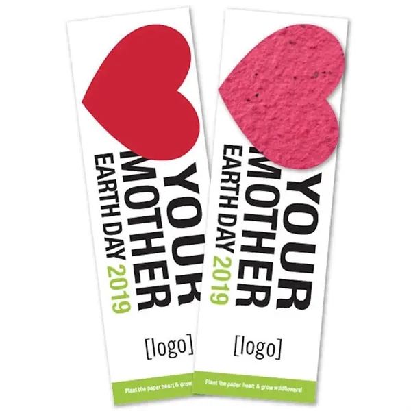 A colorful seed paper shape adorns a custom-printed bookmark for a... from ASI 40646 Bloomin Promotions / Bloomin' Promotions™