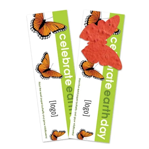 A colorful seed paper shape adorns a custom-printed bookmark for a... from ASI 40646 Bloomin Promotions / Bloomin' Promotions™