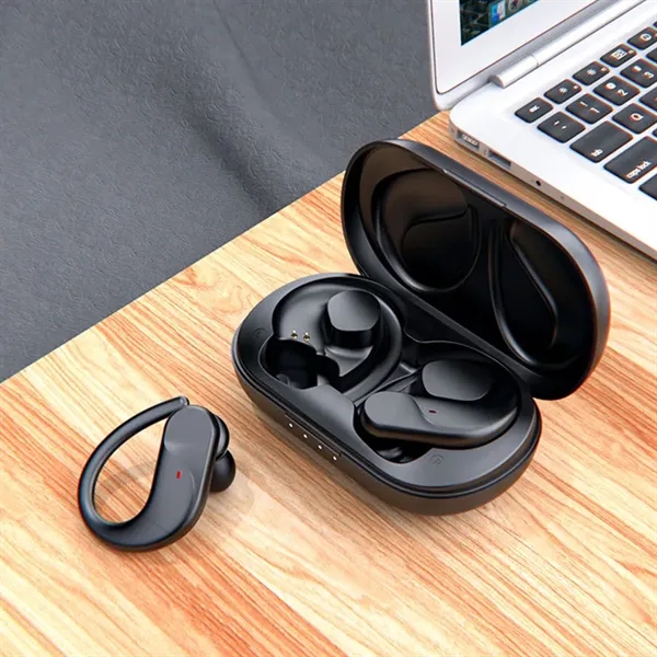 Hendrix Waterproof Earhook TWS Earbuds showcases comfortable earhook design for comfort... from ASI 90154 Sunjoy Group Inc