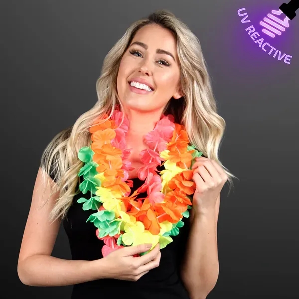 Flower Lei Necklace (Non-Light Up), 36" Long. No Lights, Faux Flowers.... from ASI 34194 ALightPromos / Alight Promotional Products
