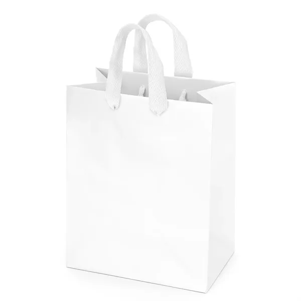 Premium-weight matte-laminated bag with woven handles and fold-over top.... from ASI 37940 Bag Makers Inc