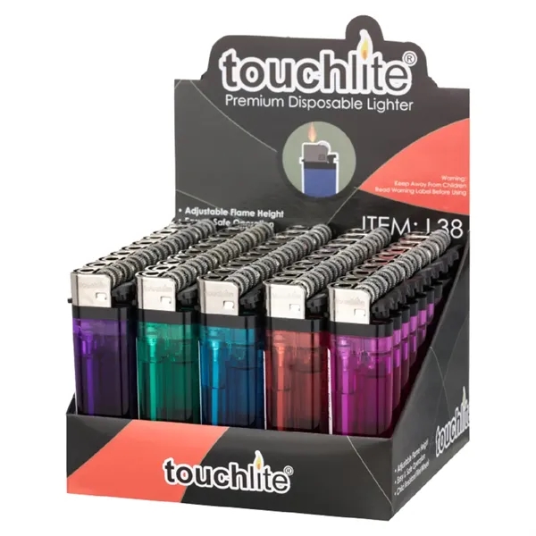 Transparent flint lighter plus 1 color silkscreen imprint on 1 location... from ASI 37218 Athena Promo (tm)