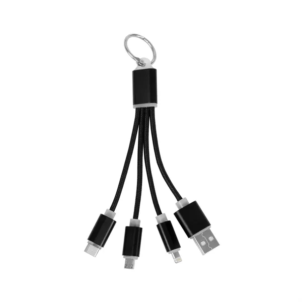 4-in-1 keychain charging USB cable with USB-C, Micro USB, Lightning, and... from ASI 68190 Lungsal / Lungsal