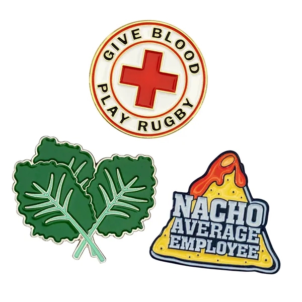 Custom die struck enamel lap pins in assorted sizes and finishes... from ASI 52263 EMT / EMT