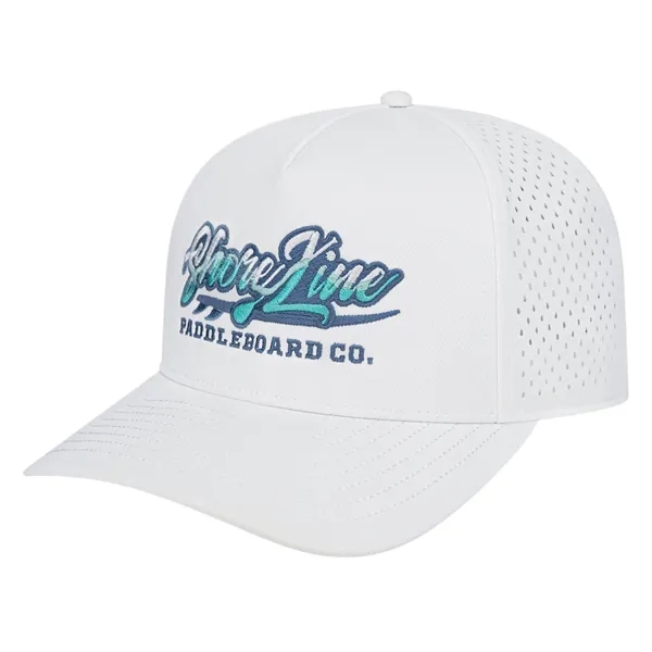 Medium profile five panel structured cap with shapeable pre-curved visor... from ASI 43792 Cap America Inc