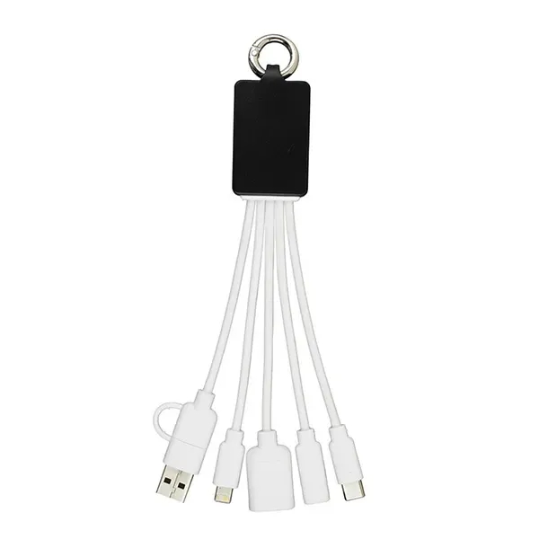 Silicone charging hub with assorted USB connectors and metal carabiner clip.... from ASI 62660 Innovation Line