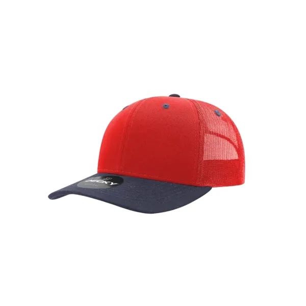 Decky Classic Trucker Cap with stitched eyelets, cotton sweatband, curved visor,... from ASI 72657 Active Life Promo