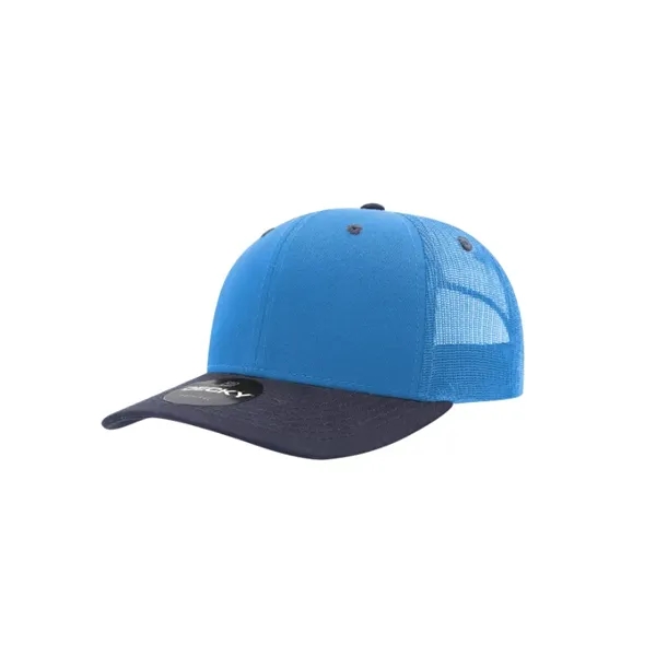 Decky Classic Trucker Cap with stitched eyelets, cotton sweatband, curved visor,... from ASI 72657 Active Life Promo