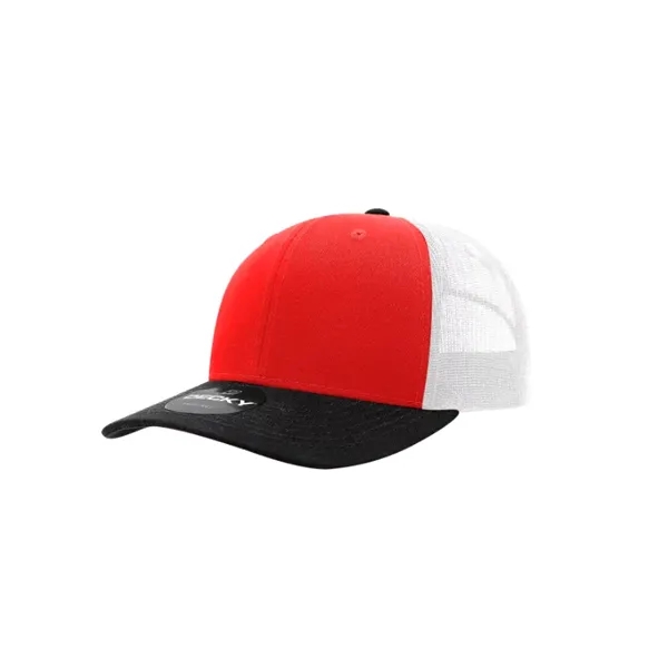 Decky Classic Trucker Cap with stitched eyelets, cotton sweatband, curved visor,... from ASI 72657 Active Life Promo