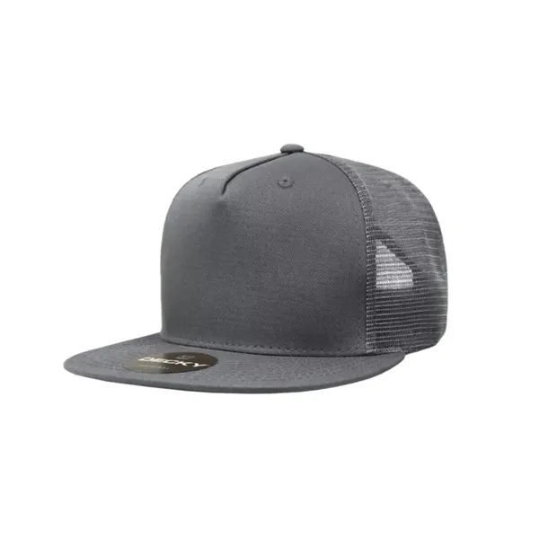 5-panel trucker cap with cotton front, mesh back, flat bill, and... from ASI 72657 Active Life Promo