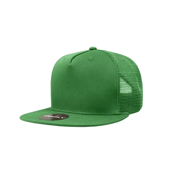 5-panel trucker cap with cotton front, mesh back, flat bill, and... from ASI 72657 Active Life Promo