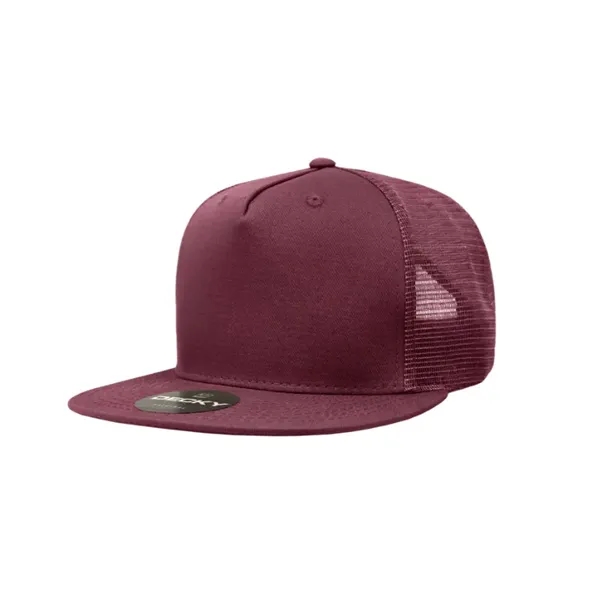 5-panel trucker cap with cotton front, mesh back, flat bill, and... from ASI 72657 Active Life Promo