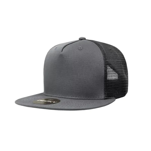 5-panel trucker cap with cotton front, mesh back, flat bill, and... from ASI 72657 Active Life Promo