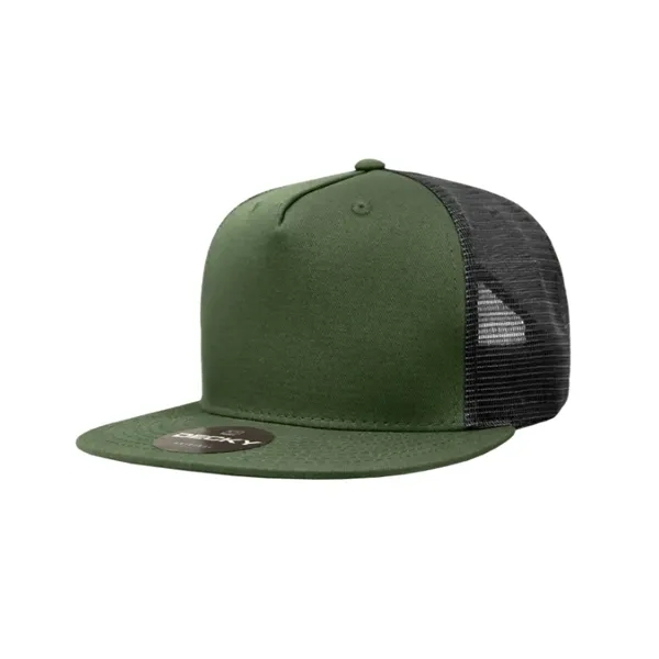 5-panel trucker cap with cotton front, mesh back, flat bill, and... from ASI 72657 Active Life Promo