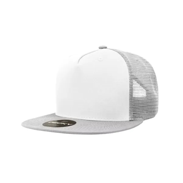 5-panel trucker cap with cotton front, mesh back, flat bill, and... from ASI 72657 Active Life Promo