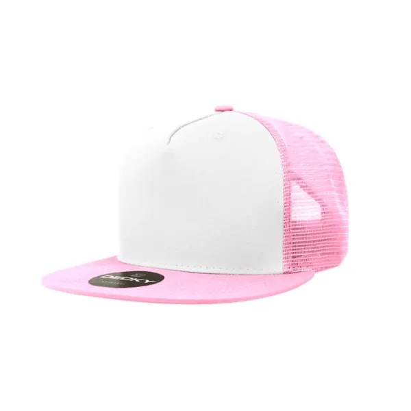 5-panel trucker cap with cotton front, mesh back, flat bill, and... from ASI 72657 Active Life Promo