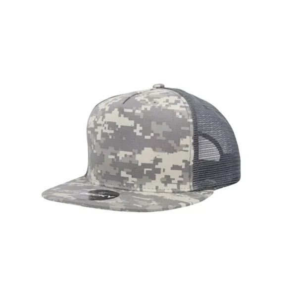 5-panel trucker cap with cotton front, mesh back, flat bill, and... from ASI 72657 Active Life Promo