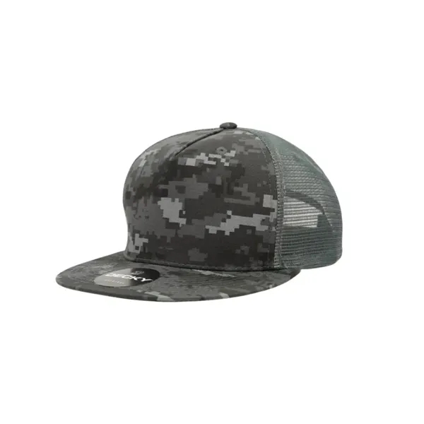 5-panel trucker cap with cotton front, mesh back, flat bill, and... from ASI 72657 Active Life Promo