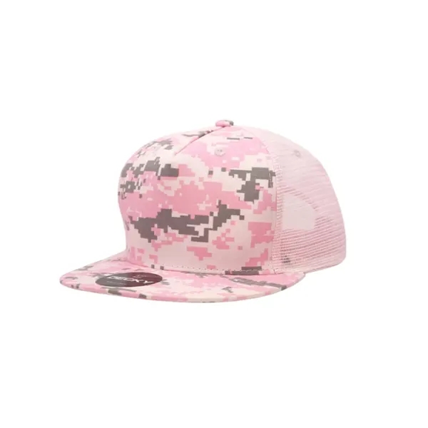 5-panel trucker cap with cotton front, mesh back, flat bill, and... from ASI 72657 Active Life Promo