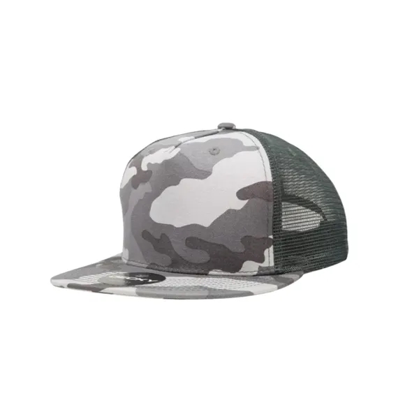 5-panel trucker cap with cotton front, mesh back, flat bill, and... from ASI 72657 Active Life Promo