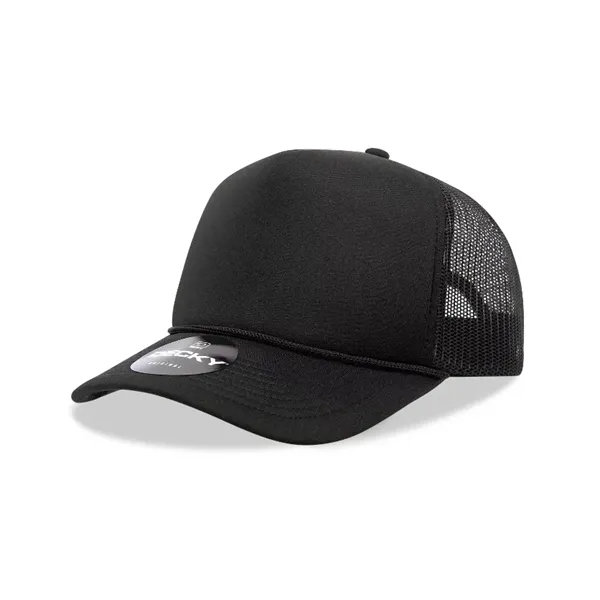 5-panel foam trucker hat with mesh back, curved visor, and snapback... from ASI 72657 Active Life Promo