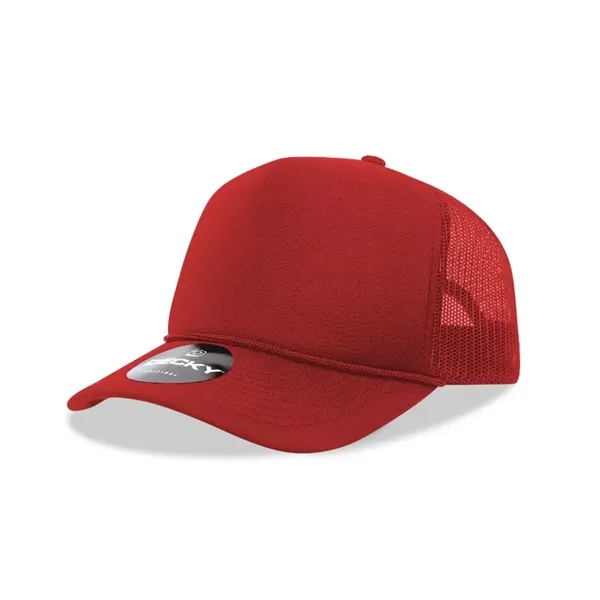 5-panel foam trucker hat with mesh back, curved visor, and snapback... from ASI 72657 Active Life Promo