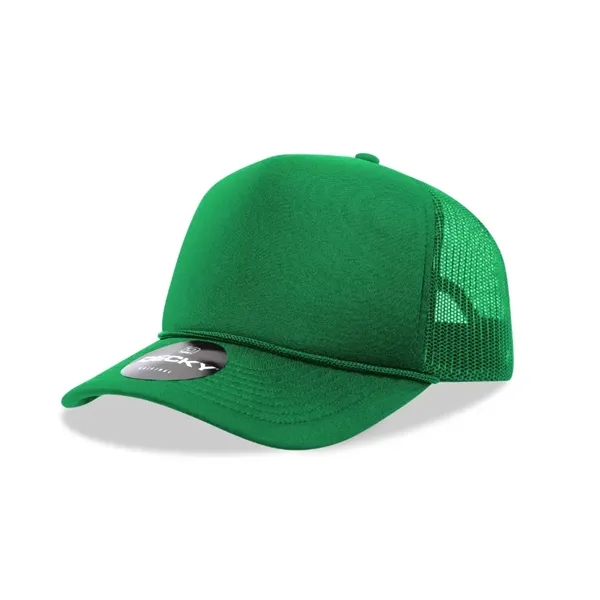 5-panel foam trucker hat with mesh back, curved visor, and snapback... from ASI 72657 Active Life Promo