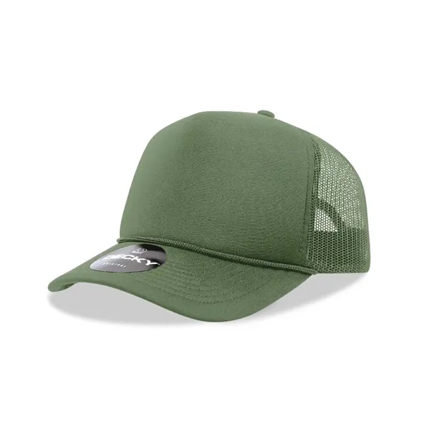 5-panel foam trucker hat with mesh back, curved visor, and snapback... from ASI 72657 Active Life Promo