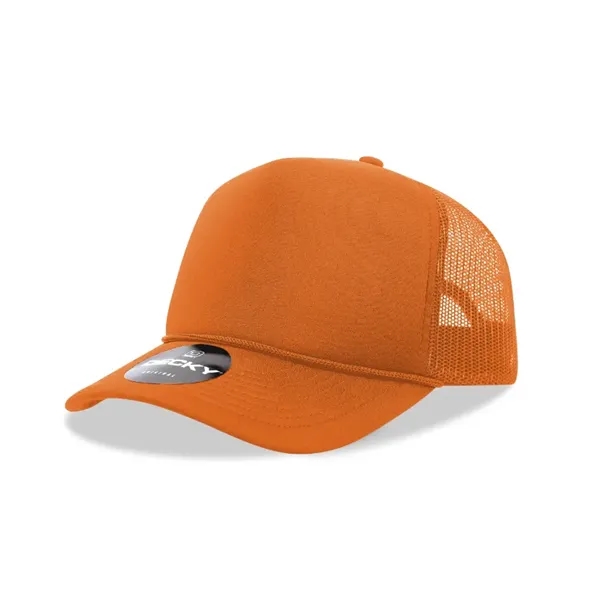 5-panel foam trucker hat with mesh back, curved visor, and snapback... from ASI 72657 Active Life Promo