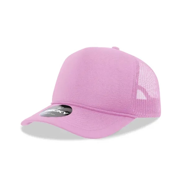 5-panel foam trucker hat with mesh back, curved visor, and snapback... from ASI 72657 Active Life Promo