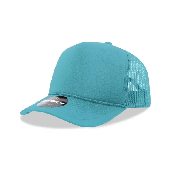 5-panel foam trucker hat with mesh back, curved visor, and snapback... from ASI 72657 Active Life Promo