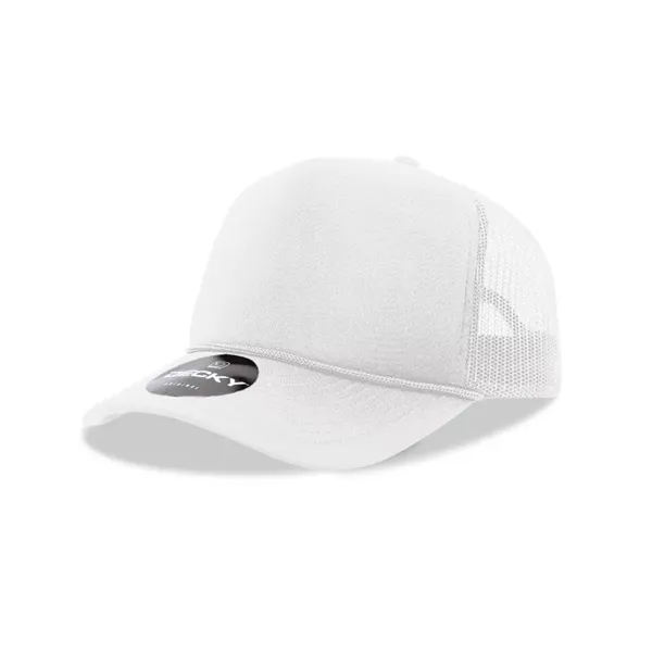 5-panel foam trucker hat with mesh back, curved visor, and snapback... from ASI 72657 Active Life Promo