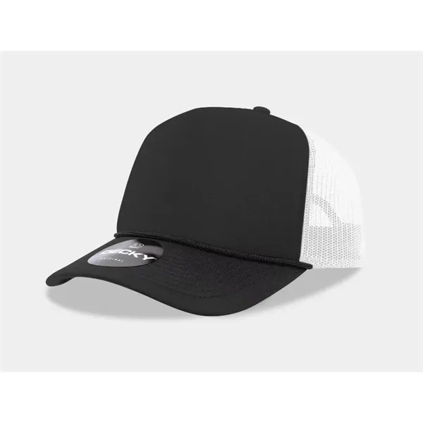 5-panel foam trucker hat with mesh back, curved visor, and snapback... from ASI 72657 Active Life Promo