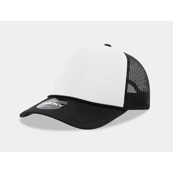 5-panel foam trucker hat with mesh back, curved visor, and snapback... from ASI 72657 Active Life Promo