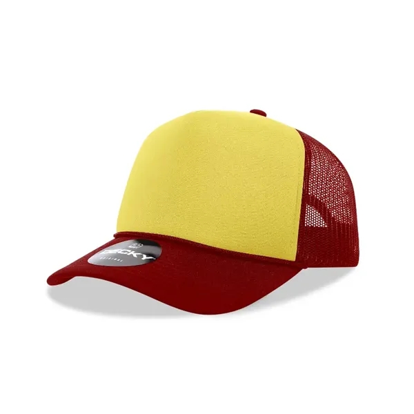 5-panel foam trucker hat with mesh back, curved visor, and snapback... from ASI 72657 Active Life Promo